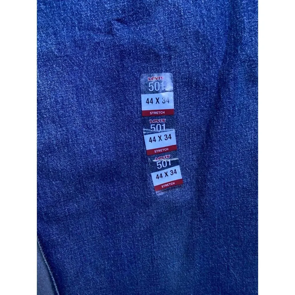 NEW Levi's 501 Jeans Blue 44x34 Blue Button Fly Straight Denim Deadstock Y2K NWT